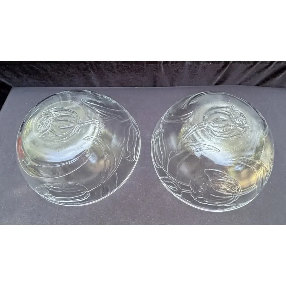 2 Vintage 1980’s Bali Le Clear Glass 10” Vegetable Serving Bowls -10/25/24